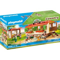 PLAYMOBIL 3er Set: 70510 Ponycamp-Ubernachtungswagen + 70995 Reitunterricht mit Pferdeboxen + 70999 Pferdeset 3x Pferde: Friese Набор из 3 штук: 70510 Пони-лагерь для ночлега + 70995 Уроки верховой езды с конюшнями + 70999 Комплект для лошадей 3 лошади: ф