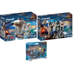 PLAYMOBIL 3er Set: 70642 Novelmore Darios Zeppelin + 70391 Novelmore Mobile Katapultfestung + 70671 3er Set Novelmore Ritter Набор из 3 предметов: 70642 Novelmore Darios Zeppelin + 70391 Novelmore Mobile Catapult Fortress + 70671 Набор из 3 рыцарей Novelm