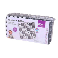 KNORR Toys Puzzlematte Alphabet + Zahlen grau-weiss Коврик-пазл алфавит + цифры серо-белый