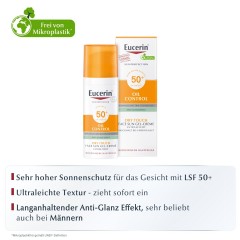 Eucerin Oil Control Face Sun Gel-Creme LSF 50+  Солнцезащитный гель-крем для лица против жирного блеска SPF 50+