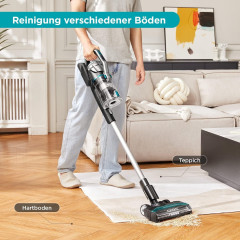 Eureka! Eureka! Akku-Hand-und Stielstaubsauger Ideal fur Hartboden, Teppiche, Tierhaare, 450,00 W, beutellos, 450W Tierstaubsauger: Stark, 60 Min Laufzeit, Touchscreen – Haare  Эврика! Беспроводной ручной пылесос, идеально подходит для твердых полов, ковр