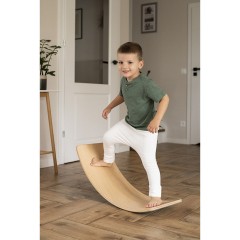 MeowBaby Balance Board fur Kinder 80x30cm aus Holz mit Filz Балансборд детский 80х30см из дерева с войлоком