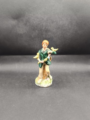 Статуэтка винтажная Im Stil Dresden "Мальчик с двумя птичками", фарфор, 15 см, Германия, 1970-80гг.