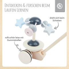 bieco Schiebespielzeug Karussell Kinderspielzeug Nachziehtier Holz Schiebtier ab 1 J. Nachziehspielzeug Игрушка-карусель Детская игрушка Игрушка-качалка Деревянная игрушка-толкай от 1 года Игрушка-качалка