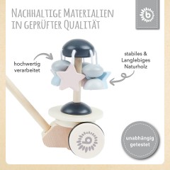 bieco Schiebespielzeug Karussell Kinderspielzeug Nachziehtier Holz Schiebtier ab 1 J. Nachziehspielzeug Игрушка-карусель Детская игрушка Игрушка-качалка Деревянная игрушка-толкай от 1 года Игрушка-качалка