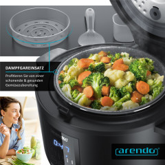 Arendo Arendo Reiskocher, 350 W, Digitaler Dampfgarer, Kochprogramme, Timer, Warmhaltefunktion, Display  Рисоварка Arendo, 350 Вт, цифровая пароварка, программы приготовления, таймер, функция поддержания тепла, дисплей