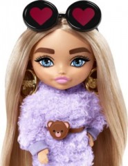 Mattel Barbie Extra Mini Puppe (Blonde Pigtails Purple Hoodie) Мини-кукла Barbie Extra Mini (светлые косички, фиолетовая толстовка с капюшоном)