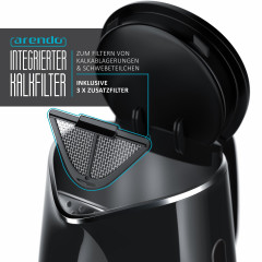 Arendo Arendo Wasserkocher, 1,5 l, 2200 W, Edelstahl, Temperaturwahl 40° C 100° C, Display, Warmhaltefunktion  Чайник Arendo, 1,5 л, 2200 Вт, нержавеющая сталь, выбор температуры 40°С 100°С, дисплей, функция поддержания тепла