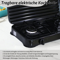 Melko Melko Gaskocher Gaskocher Campingkocher 2 flammig Gasherdplatte Camping Kochfeld, (1-St), Flamme stufenlos regulierbar durch Drehknopf  Газовая плита Melko, газовая плита, походная плита, 2 пламени, газовая плита, походная плита, (1 шт.), пламя плав
