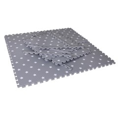 KNORR Toys Spielmatte\/Puzzlematte grau Sterne ca. 178 x 120 cm Коврик для игр/коврик для пазлов серые звезды примерно 178 x 120 см