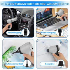 TUABUR TUABUR Akku-Handstaubsauger Tragbarer Handstaubsauger, 3-in-1, 9000Pa  Беспроводной ручной пылесос TUABUR, портативный ручной пылесос, 3-в-1, 9000Па