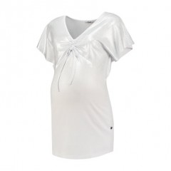 LOVE2WAIT T-shirt V-Ausschnitt Silver Foil White