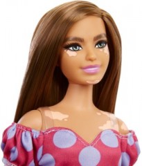 Mattel Barbie Fashionistas Puppe (Vitiligo) im schulterfreien Polka Dot Kleid Кукла Barbie Fashionistas (Витилиго) в платье без бретелек в горошек