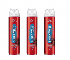 SHOCKWAVES Ultra strong Power Hold 3stk, Лак для волос  250 мл х 3 штуки