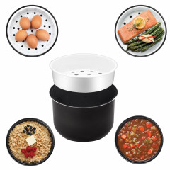 TurboTronic by Z-Line TurboTronic by Z-Line Multikocher 5 Liter Dampfgarer, japanischer Reiskocher Slowcooker mit Timer, 860 W, Schwarz Digital fur Milchreis Multivarka Schongarer  Мультиварка TurboTronic by Z-Line пароварка 5 литров, японская рисоварка, 