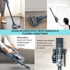 Klarstein Klarstein Akku-Hand-und Stielstaubsauger LARMA, 300 W, beutellos, EPA E12-Filter: beseitigt bis zu 99,5 % an Pollen und Feinstaub  Беспроводной ручной и стержневой пылесос Klarstein LARMA, 300 Вт, без мешка, фильтр EPA E12: удаляет до 99,5% пыль