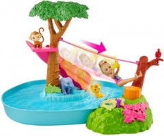 Mattel Barbie und Chelsea Dschungelabenteuer Dschungelparty-Spielset Игровой набор Barbie and Chelsea Jungle Adventures для вечеринки в джунглях