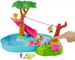 Mattel Barbie und Chelsea Dschungelabenteuer Dschungelparty-Spielset Игровой набор Barbie and Chelsea Jungle Adventures для вечеринки в джунглях