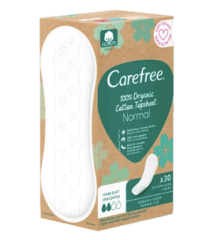 Carefree  Slipeinlagen Organic Cotton Normal 30 St, Карефри Ежедневные прокладки из органического хлопка Normal 30шт, 50 упаковок (1500 штук)