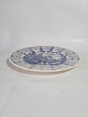 Тарелки винтажные English Ironstone, бело-голубая керамика, 4 шт x 24,5 x 2 см, Англия, 1986г.