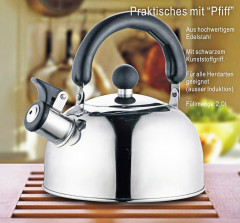 Thomas Philipps Thomas Philipps Wasserkocher Flotenkessel Wasserkocher Edelstahl Pfeifkessel 2L, Wasserkessel, Teekessel  Чайник Thomas Philipps со свистком, чайник со свистком из нержавеющей стали, 2 л, чайник, чайник
