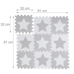 relaxdays 36 x Puzzlematte Sterne weiss-grau 36 x коврик-пазл звезды бело-серый