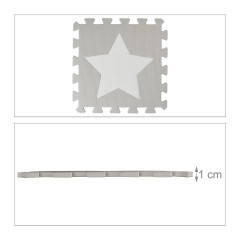 relaxdays 36 x Puzzlematte Sterne weiss-grau 36 x коврик-пазл звезды бело-серый