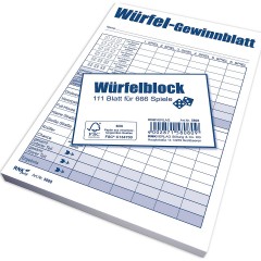 RNK Verlag Block Wurfelspiel-Gewinnblatt Блок Craps Выигрышная рука