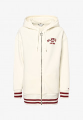Tommy Hilfiger OVERSIZE VARSITY  Zip-up sweatshirt ecru rot OVERSIZE VARSITY Толстовка на молнии экрю красный