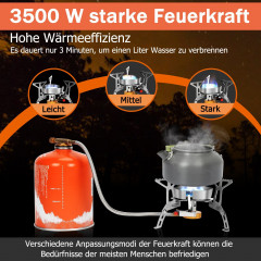 Gimisgu Gimisgu Gaskocher Gaskocher Campingkocher Gaskocher mit Piezozundung Adapter 3500W  Газовая плита Gimisgu, газовая плита, походная плита, газовая плита с адаптером пьезорозжига, 3500 Вт