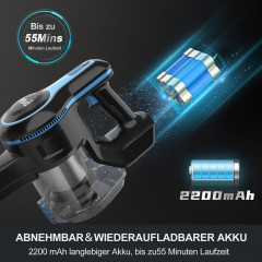INSE INSE Akku-Hand-und Stielstaubsauger INSE, 250,00 W, akku staubsauger, Akku Staubsauger, Staubsauger, 25KPa, 55 Minuten, 1.2L Blau Беспроводной ручной и стержневой пылесос INSE INSE, 250,00 Вт, беспроводной пылесос, беспроводной пылесос, пылесос, 25 к