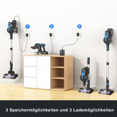 INSE INSE Akku-Hand-und Stielstaubsauger INSE, 250,00 W, akku staubsauger, Akku Staubsauger, Staubsauger, 25KPa, 55 Minuten, 1.2L Blau Беспроводной ручной и стержневой пылесос INSE INSE, 250,00 Вт, беспроводной пылесос, беспроводной пылесос, пылесос, 25 к