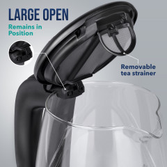TRESKO TRESKO Wasserkocher TRESKO Wasserkocher Glas 1,7L Glaswasserkocher LED Edelstahl 2200W  Чайник TRESKO Чайник TRESKO стекло 1,7л стеклянный чайник LED нержавеющая сталь 2200Вт