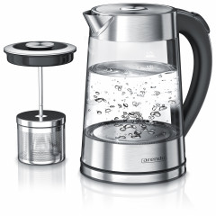 Arendo Arendo Wasserkocher, 1,7 l, 2200 W, Edelstahl  Glas mit Teesieb, Teekocher, Temperaturwahl 40° C 100° C  Чайник Arendo, 1,7 л, 2200 Вт, стакан из нержавеющей стали с ситечком для чая, чайник, выбор температуры 40°С 100°С
