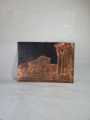 Картина винтажная &quot;Греческий храм&quot; чеканка, медь, 34 x 24,5 см, Германия, 1960-70гг.