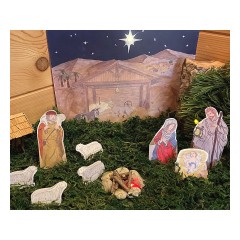 myExperimentSet Forscher-Krippe fur Weihnachten mit LED-Beleuchtung Рождественский вертеп исследователя со светодиодным освещением