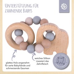 bieco Greifling Holz Natur mit Silikon Kugeln Baby Beissring Greifring Zahnen Beissringe Игрушка-захват из натурального дерева с силиконовыми шариками детский прорезыватель для зубов прорезыватель для зубов прорезыватель для зубов