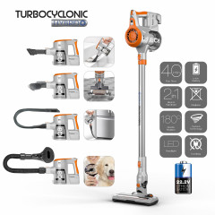 TurboTronic by Z-Line TurboTronic by Z-Line Akku-Hand-und Stielstaubsauger &gt;8 kpa, 45 Min. Laufzeit, ultra-Leichtgewicht Boden Staubsauger, 120 W, beutellos, kabelloser Handsauger mit Wandhalterung rot Беспроводной ручной пылесос TurboTronic by Z-Line &amp;gt