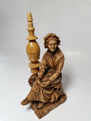 German Wood, Редчайшая Коллекционная деревянная статуэтка &quot;Женщина с прялкой&quot; , полностью ручная работа, 15см, Германия 1930-1940гг.