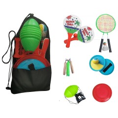 L.A. Sports Garten  Strandspiele Set Beachball Klettball Frisbee Mini-Badminton Boing Ball Набор для пляжных игр в саду
