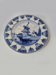 Delft Holland Декоративная тарелка &quot;Мельница&quot;, дельфтский фарфор, 19см, Голландия, 1960-70гг.