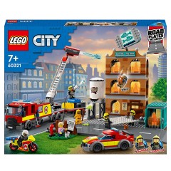 PLAYMOBIL 2er Set:  9463 Feuerwehr-Leiterfahrzeug + City Fire 60321 Feuerwehreinsatz mit Loschtruppe Набор из 2-х частей: пожарная машина с лестницей 9463 + пожарная машина City Fire 60321 с пожарным отрядом.