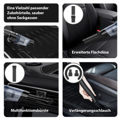 Tisoutec Tisoutec Akku-Handstaubsauger Akku Handstaubsauger,12000Pa USB aufladbar Tragbar Leicht Mini, Staubsauger,6000mAh Auto-Staubsauger,Nass  Trocken Handsauger  Беспроводной ручной пылесос Tisoutec, 12000 Па, перезаряжаемый через USB, портативный, ле