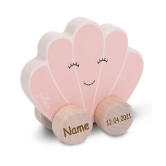 elefantasie Holzspielzeug Muschel personalisiert mit Namen Деревянная оболочка для игрушек