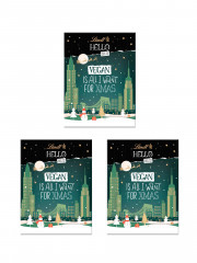 Lindt HELLO VEGAN Адвент-календарь 2024, 24 сладких веганских сюрприза из серии Lindt Hello, 47 х 36 см, 690 г, 3 штуки