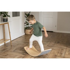 MeowBaby Balance Board fur Kinder 80x30cm aus Holz mit Filz Балансборд детский 80х30см из дерева с войлоком