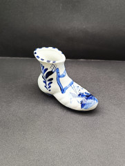 Статуэтка винтажная Delft Blue &quot;Голландский сапог&quot; с цветочным декором и мельницей, ручная роспись, фарфор, 11 х 7 см, Голландия, 1960-70гг.