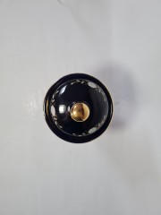 KERAMOS Сахарница &quot;Цветы на синем фоне&quot; с позолотой, 18.5смx12.5см, Италия, 1950-60гг.