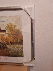 Картина-репродукция винтажная Клод Моне &quot;Дом художника&quot;, в раме, 74 х 55 см, Германия, 1980-90гг.