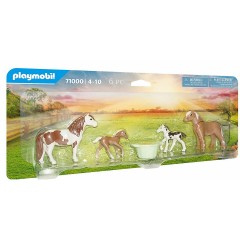 PLAYMOBIL 3er Set: 71000 2x Island Ponys mit Fohlen + 70998 Ponykutsche + 70510 Ponycamp-Ubernachtungswagen Набор из 3 предметов: 71000 2 исландских пони с жеребятами + 70998 повозка для пони + 70510 повозка для ночевки в лагере пони